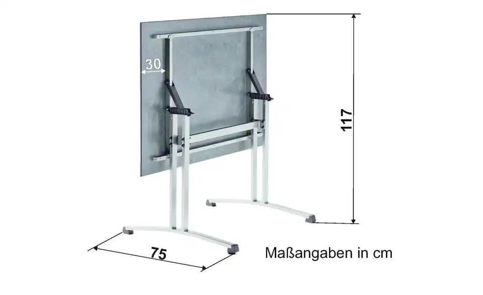 Sieger Gastro-Tisch Polytec Platte, Bemaßung